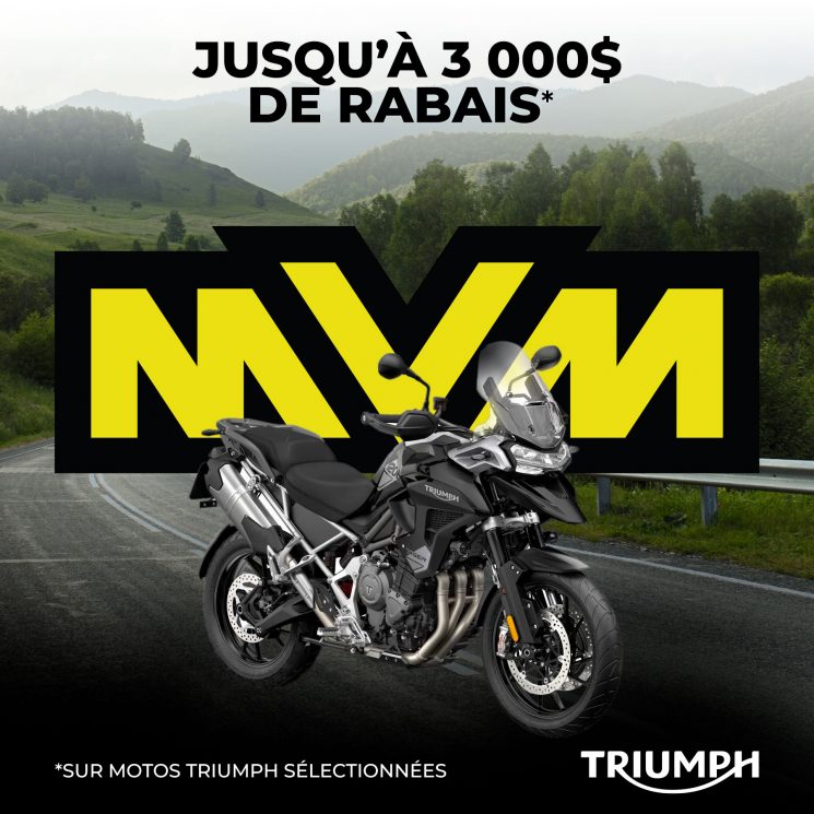 TRIUMPH: Jusqu’à 3 000$ de rabais sur motos sélectionnées