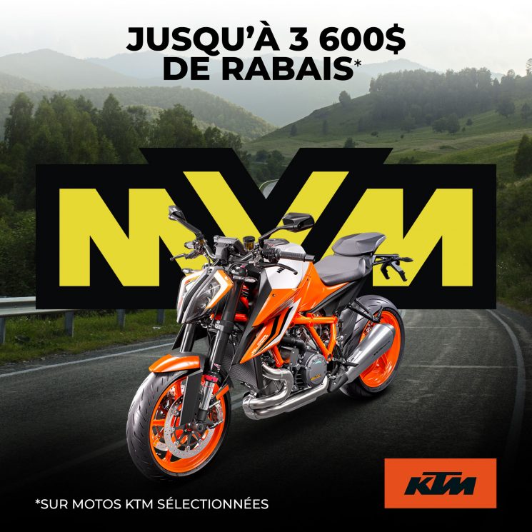 Jusqu’à 3 600$ de rabais sur motos KTM sélectionnées